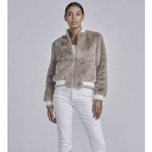 Ena Pelly Essential Faux Fur Bomber Jacket SZ AUS 10 or Medium NWT